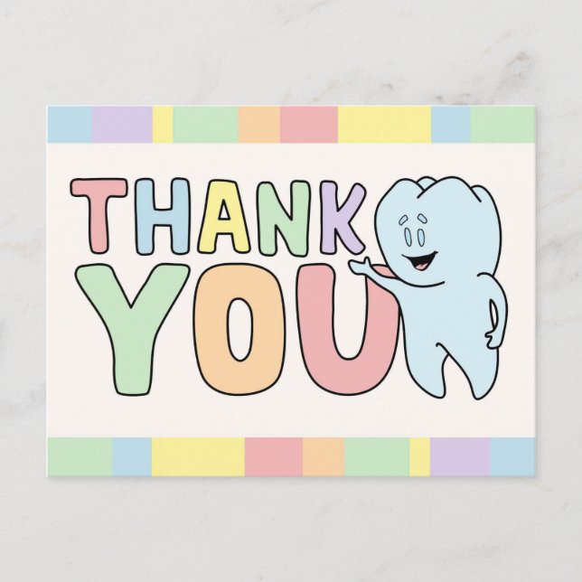 "Gracias" tarjeta del diente (Anverso)