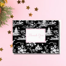 Gracias tarjeta doblada Black Chinoiserie