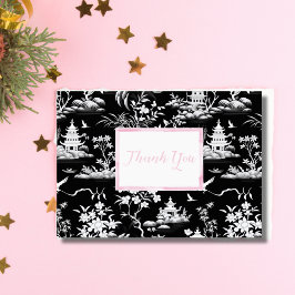 Gracias tarjeta doblada Black Chinoiserie