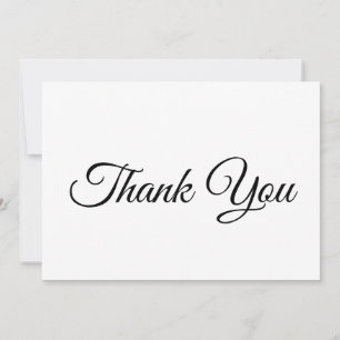 Gracias tarjeta elegante de escritura clásica blan