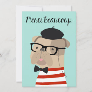 Gracias tarjeta en francés - Bulldog francés MGrac