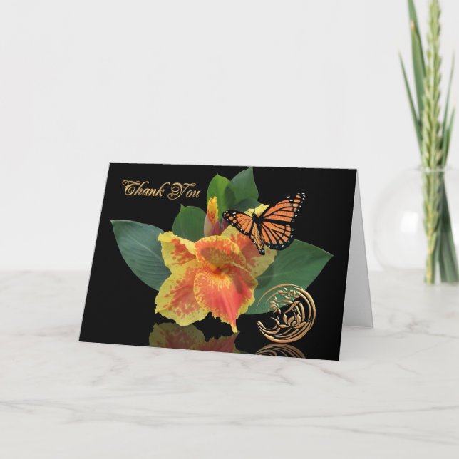 Gracias tarjeta floral exótica (Anverso)