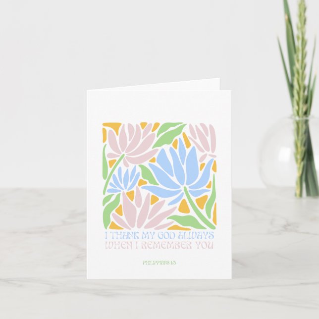 Gracias Tarjeta Floral Resumen Tarjeta Biblia Vers (Anverso)