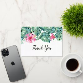 Gracias Tarjeta Flores Tropicales Rosa
