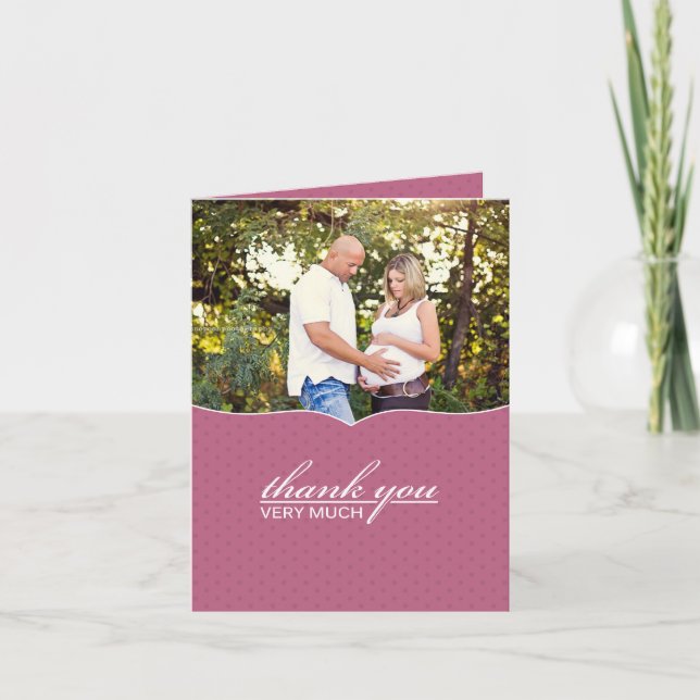 Gracias tarjeta fotográfica de Baby Shower (Anverso)