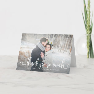 Gracias   Tarjeta fotográfica moderna de Boda ruso