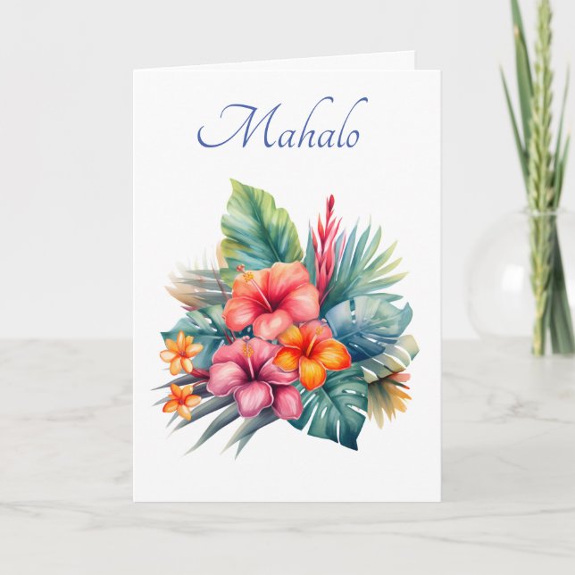 Gracias tarjeta hawaiana (Mahalo significa gracias (Anverso)