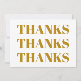 Gracias, tarjeta moderna elegante de color dorado