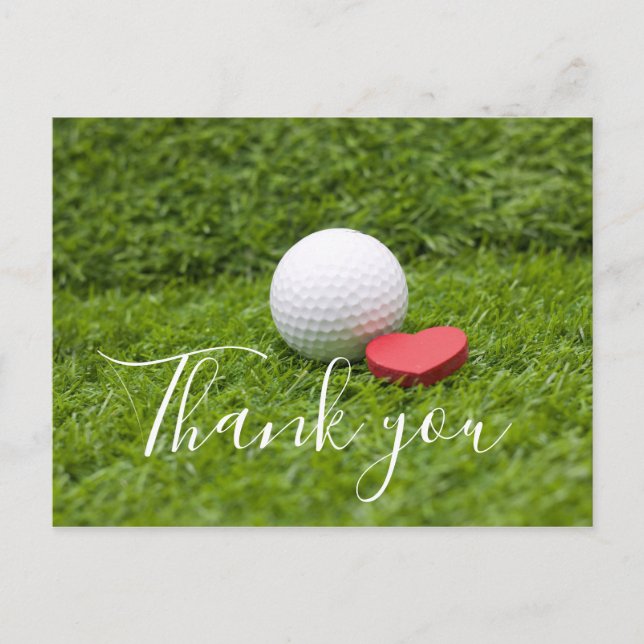 Gracias tarjeta para jugar golf con golf y amor (Anverso)