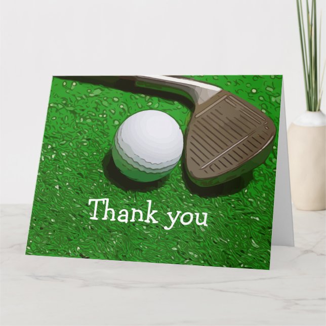 Gracias tarjeta para jugar golf con pelota de golf (Anverso)