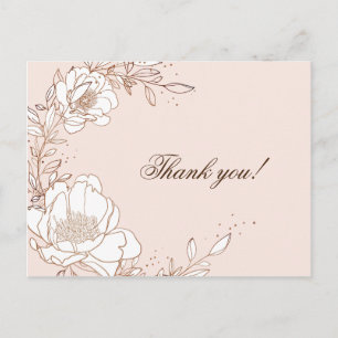 Gracias tarjeta Peony Rosa estampado de Relieve me
