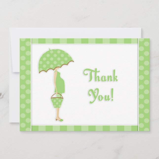 Gracias tarjeta plana Baby Shower (Anverso)