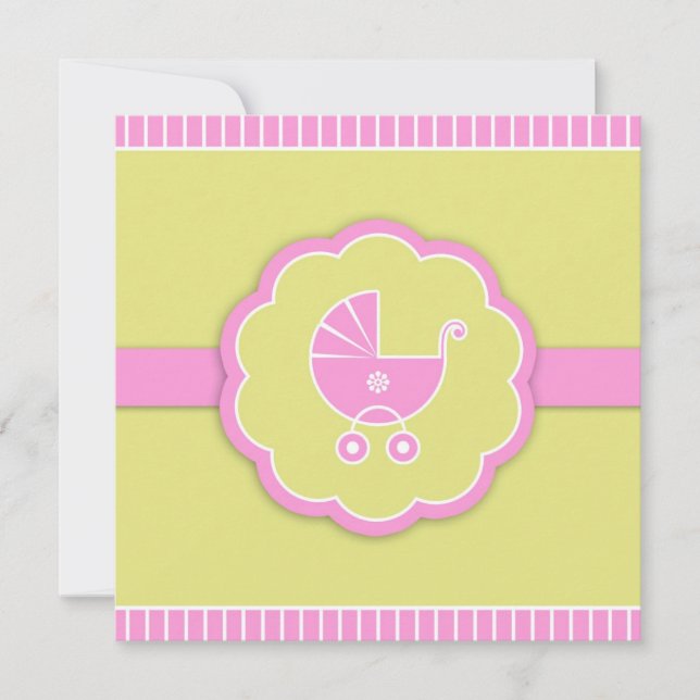Gracias tarjeta plana Baby Shower rosa (Anverso)