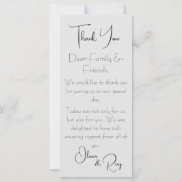 Gracias tarjeta plana Boda