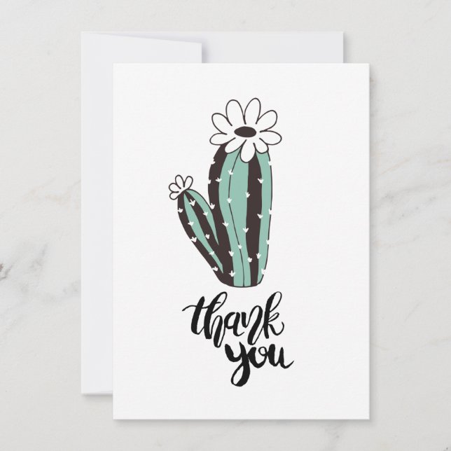 Gracias tarjeta plana Cacti moderna (Anverso)