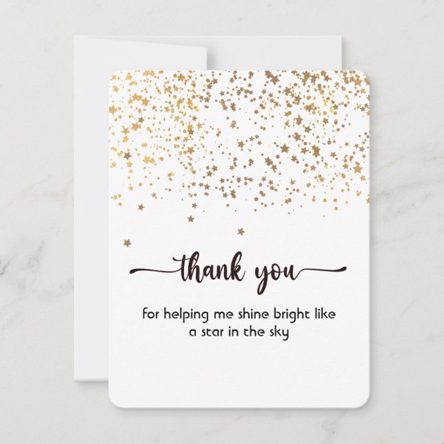 Gracias tarjeta plana, corta y simple (Anverso)