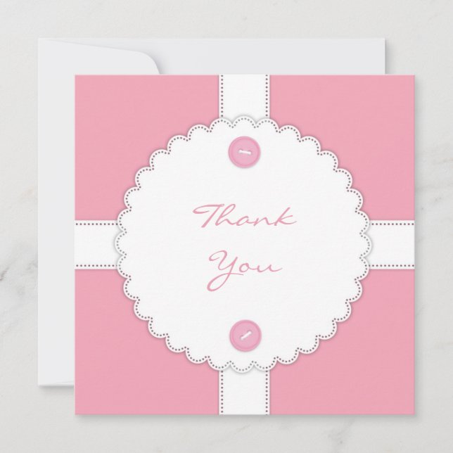 Gracias tarjeta plana Dantel de Baby Shower (Anverso)