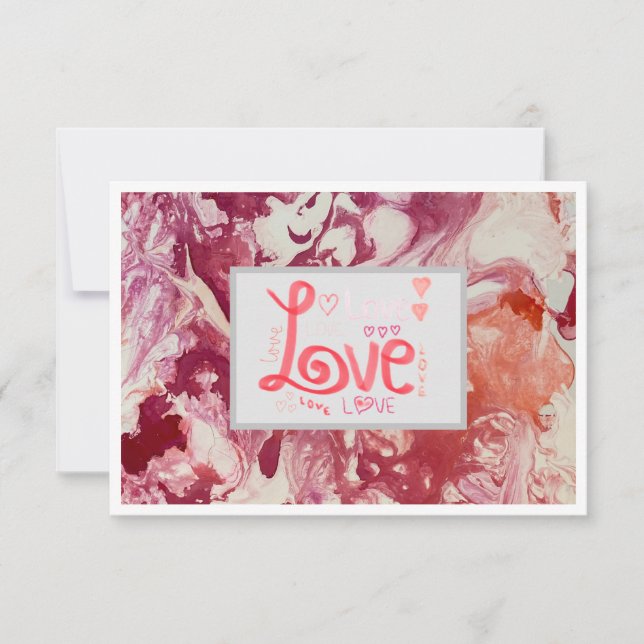 Gracias Tarjeta plana de amor de 3,5" x 5" - Rojo (Anverso)