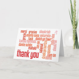 Gracias tarjeta plegada de color rojo