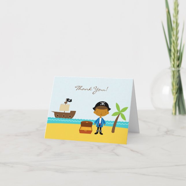 Gracias tarjeta plegada pirata (Anverso)