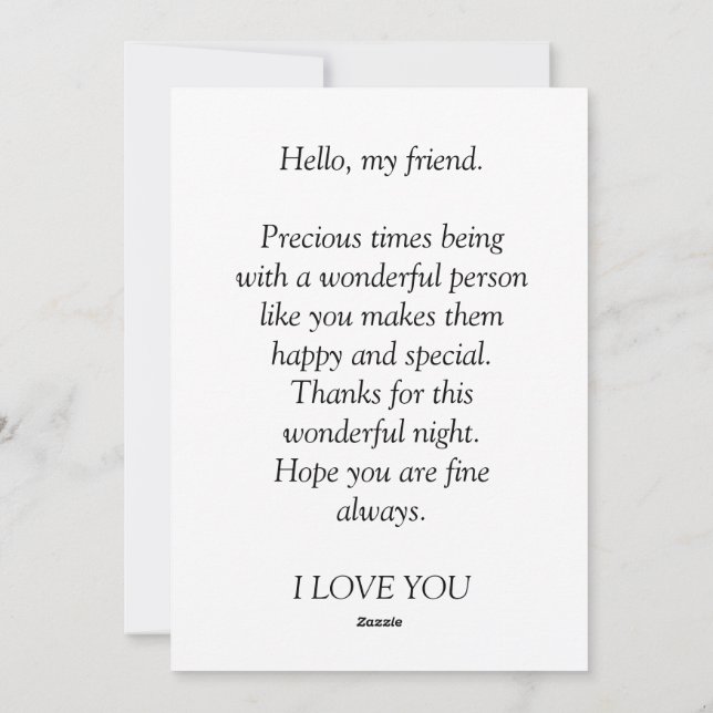 Gracias tarjeta por un amigo (Reverso)