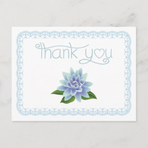 Gracias tarjeta postal Blue Lotus Flower Lace