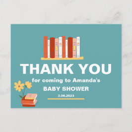Gracias Tarjeta postal de baby shower de Libros y 
