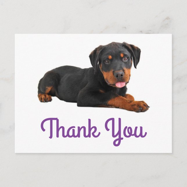 Gracias, tarjeta postal de bienvenida de Rottweile (Anverso)