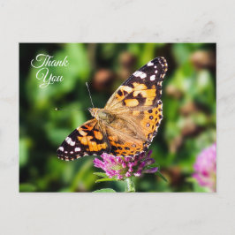 Gracias, tarjeta postal de Lady Butterfly pintada