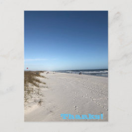 Gracias, tarjeta postal de vacaciones