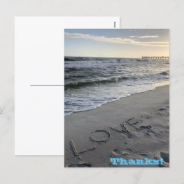 Gracias, tarjeta postal de vacaciones