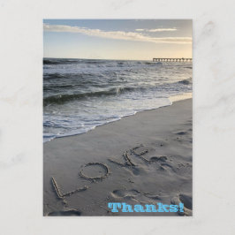 Gracias, tarjeta postal de vacaciones