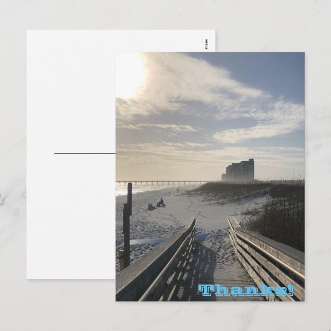 Gracias, tarjeta postal de vacaciones