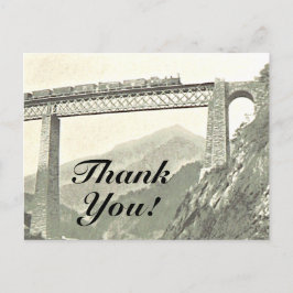 "¡Gracias!", tarjeta postal Vintage Train y Bridge