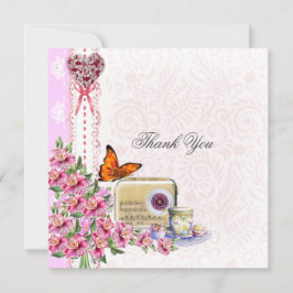 Gracias tarjeta rosa