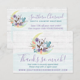 Gracias Tarjeta Rustica Southern Floral Cotton Moo