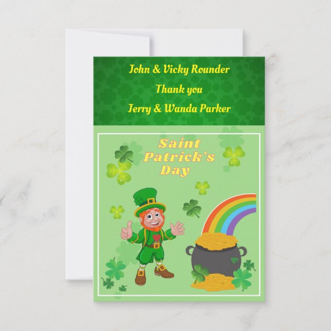 Gracias, tarjeta San Patricio, (Anverso)