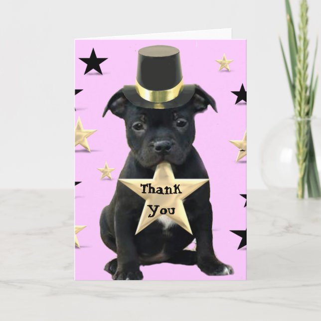 Gracias tarjeta Staffordshire Bull Terrier (Anverso)