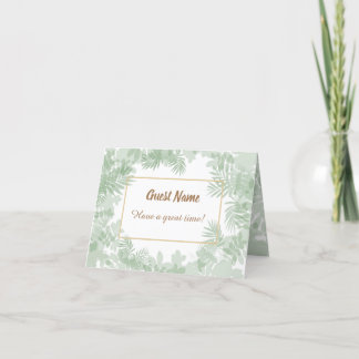 Gracias tarjeta y tarjeta de asiento de mesa