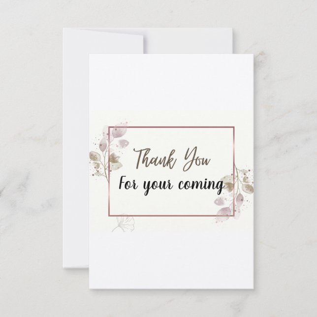 Gracias tarjetas acuarela elemento eucalipto. (Anverso)