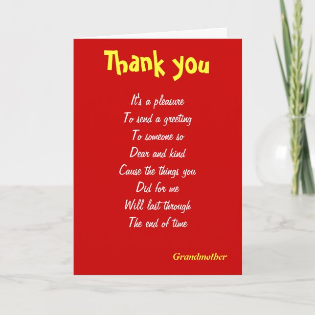 Gracias tarjetas de abuela (Anverso)
