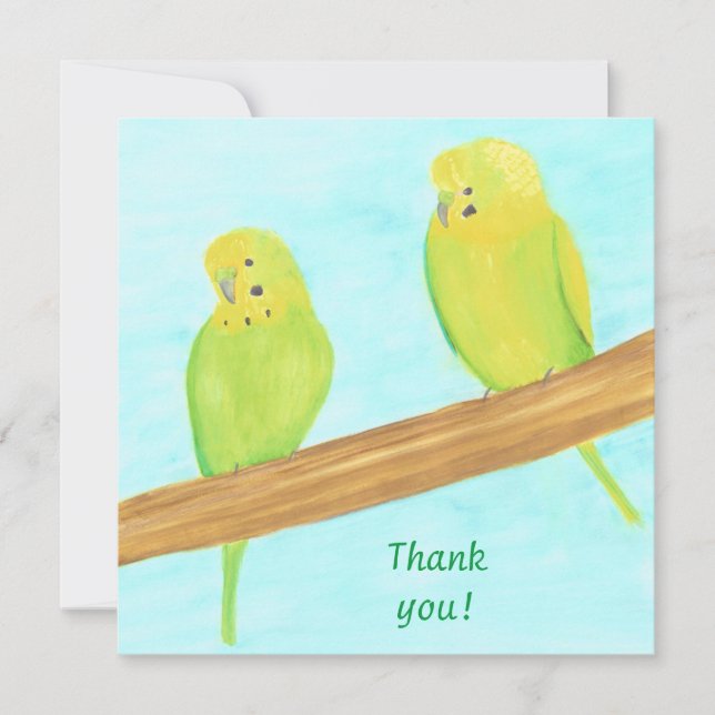 Gracias, tarjetas de Loros Love Birds (Anverso)