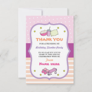 Gracias Tarjetas Fiesta De Duerma De Cumpleaños