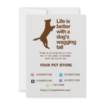 Gracias tienda de mascotas de tarjetas