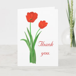 Gracias, tulipanes rojos, tarjetas de boda