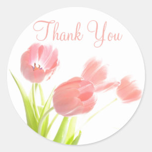 Gracias Tulipanes rosados Pegatinas de patrones fl
