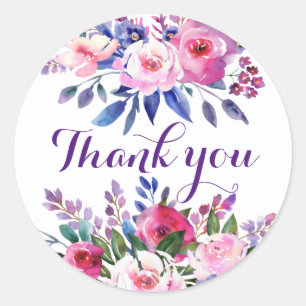 Gracias Tulips Round Pegatinas