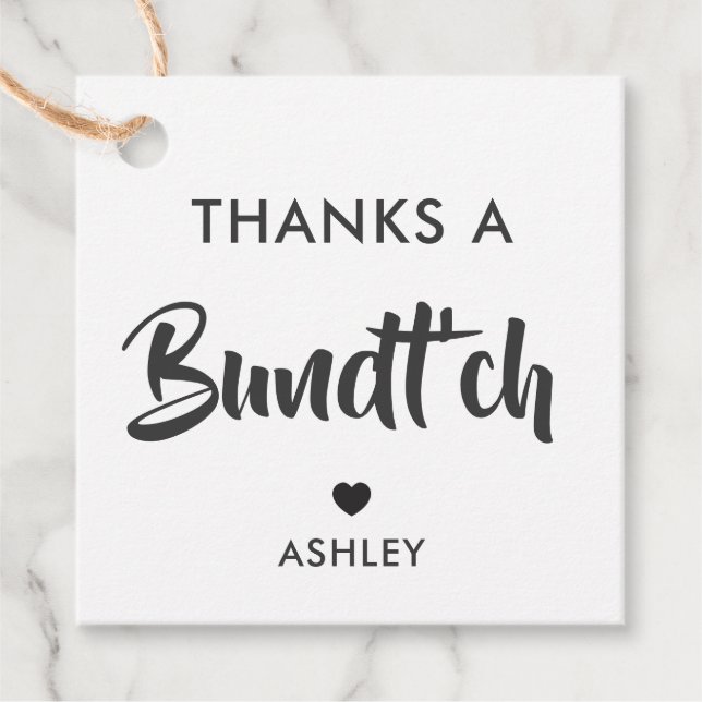 Gracias Una Etiqueta De Regalo De Bundt'ch, Etique (Anverso)