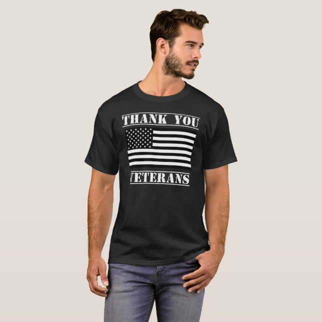Gracias Veteranos Patriotas Veteranos Camisa por e (Anverso completo)