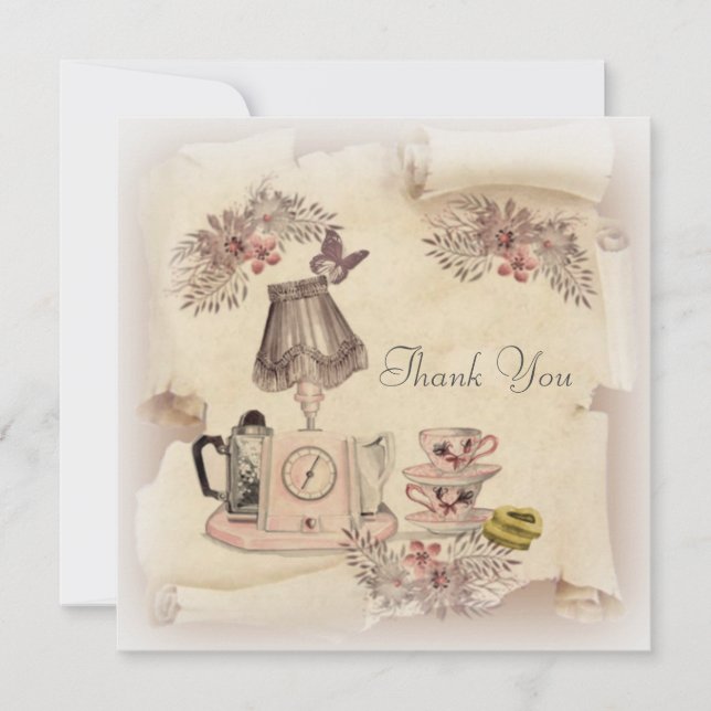 Gracias vieja tarjeta de época (Anverso)